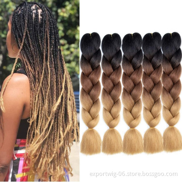 hair extension bulk pre stretched 24inch cheap synthetic Hair Box Braids Jumbo crochet braided expression braiding hair